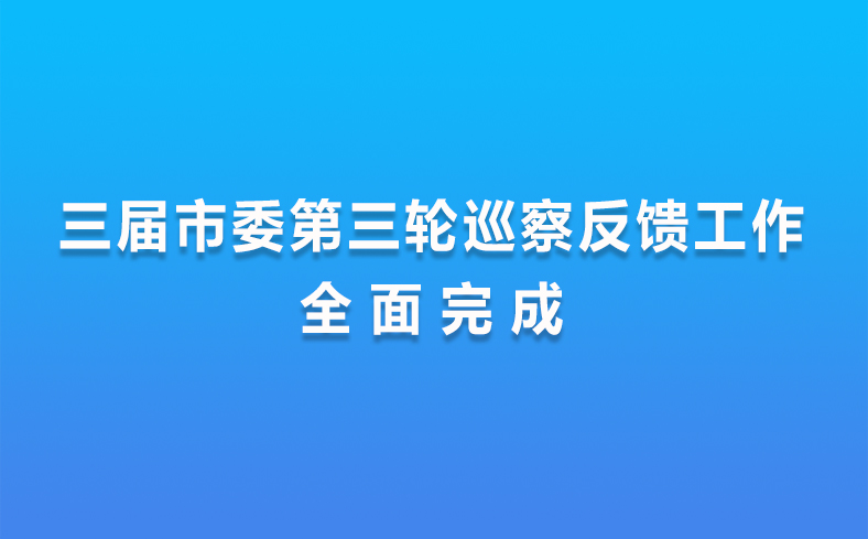 三屆市委第三輪巡察反饋工作全面完成